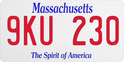 MA license plate 9KU230