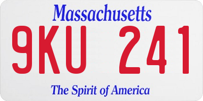 MA license plate 9KU241