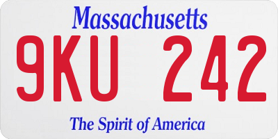MA license plate 9KU242