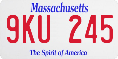 MA license plate 9KU245