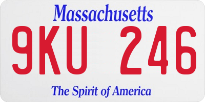 MA license plate 9KU246