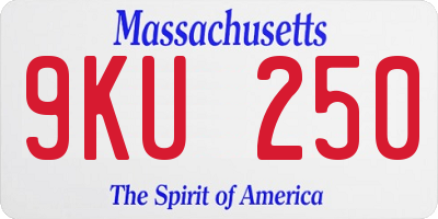MA license plate 9KU250