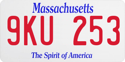 MA license plate 9KU253