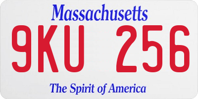 MA license plate 9KU256
