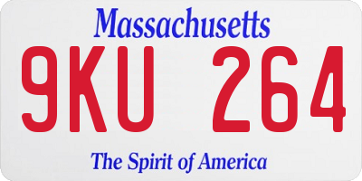 MA license plate 9KU264