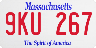 MA license plate 9KU267