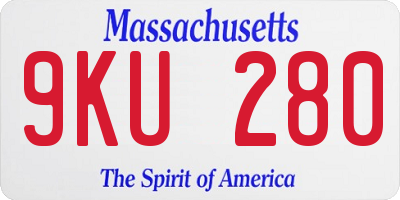 MA license plate 9KU280