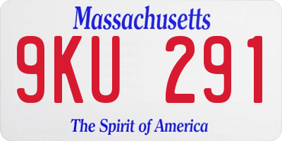 MA license plate 9KU291