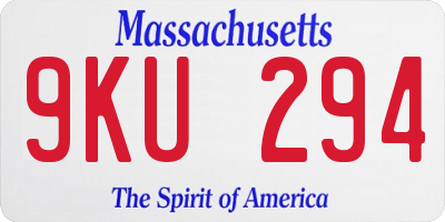 MA license plate 9KU294