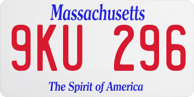 MA license plate 9KU296