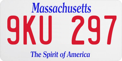 MA license plate 9KU297