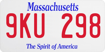 MA license plate 9KU298