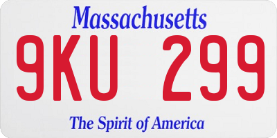 MA license plate 9KU299