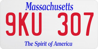 MA license plate 9KU307
