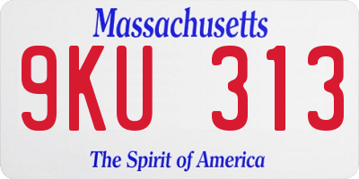 MA license plate 9KU313