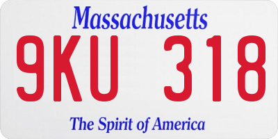 MA license plate 9KU318