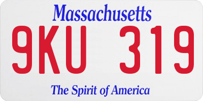 MA license plate 9KU319