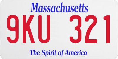 MA license plate 9KU321