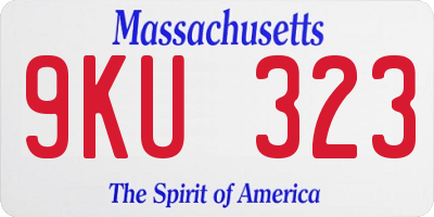 MA license plate 9KU323