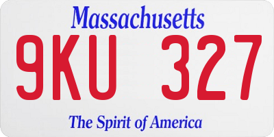 MA license plate 9KU327