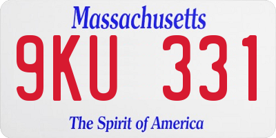 MA license plate 9KU331
