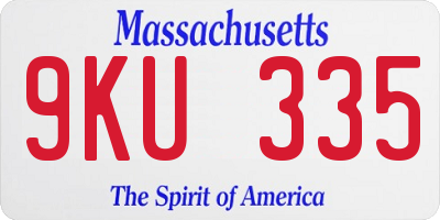 MA license plate 9KU335