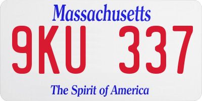 MA license plate 9KU337