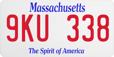 MA license plate 9KU338