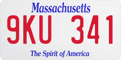 MA license plate 9KU341