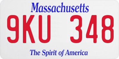 MA license plate 9KU348
