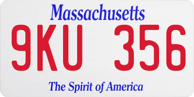 MA license plate 9KU356