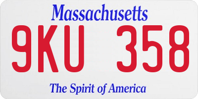 MA license plate 9KU358