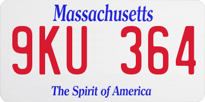MA license plate 9KU364