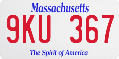MA license plate 9KU367