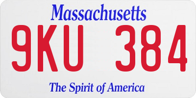 MA license plate 9KU384