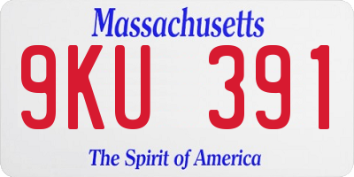MA license plate 9KU391