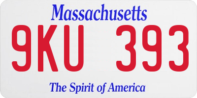 MA license plate 9KU393