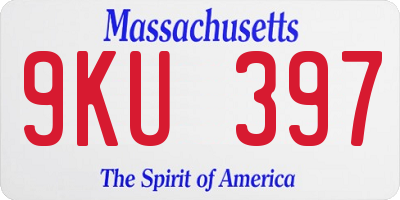 MA license plate 9KU397