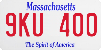 MA license plate 9KU400