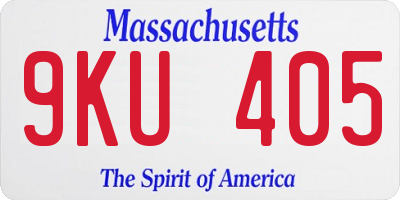 MA license plate 9KU405