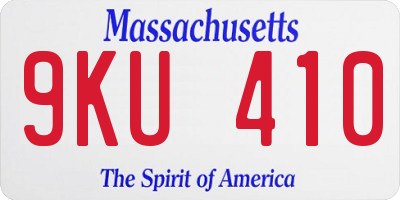 MA license plate 9KU410