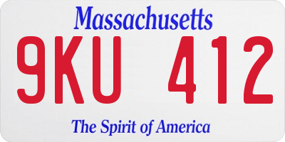 MA license plate 9KU412