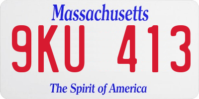 MA license plate 9KU413
