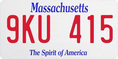 MA license plate 9KU415