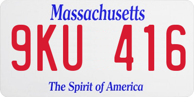 MA license plate 9KU416