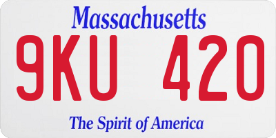MA license plate 9KU420