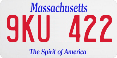 MA license plate 9KU422