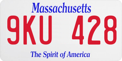 MA license plate 9KU428