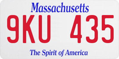 MA license plate 9KU435