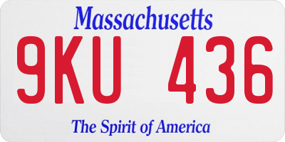 MA license plate 9KU436